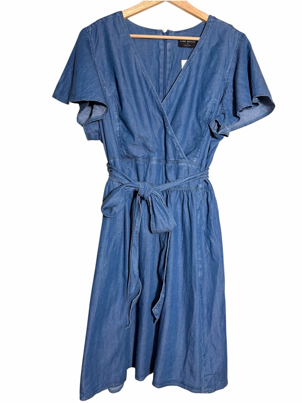 Lane Bryant Denim Wrap-Front Midi Dress